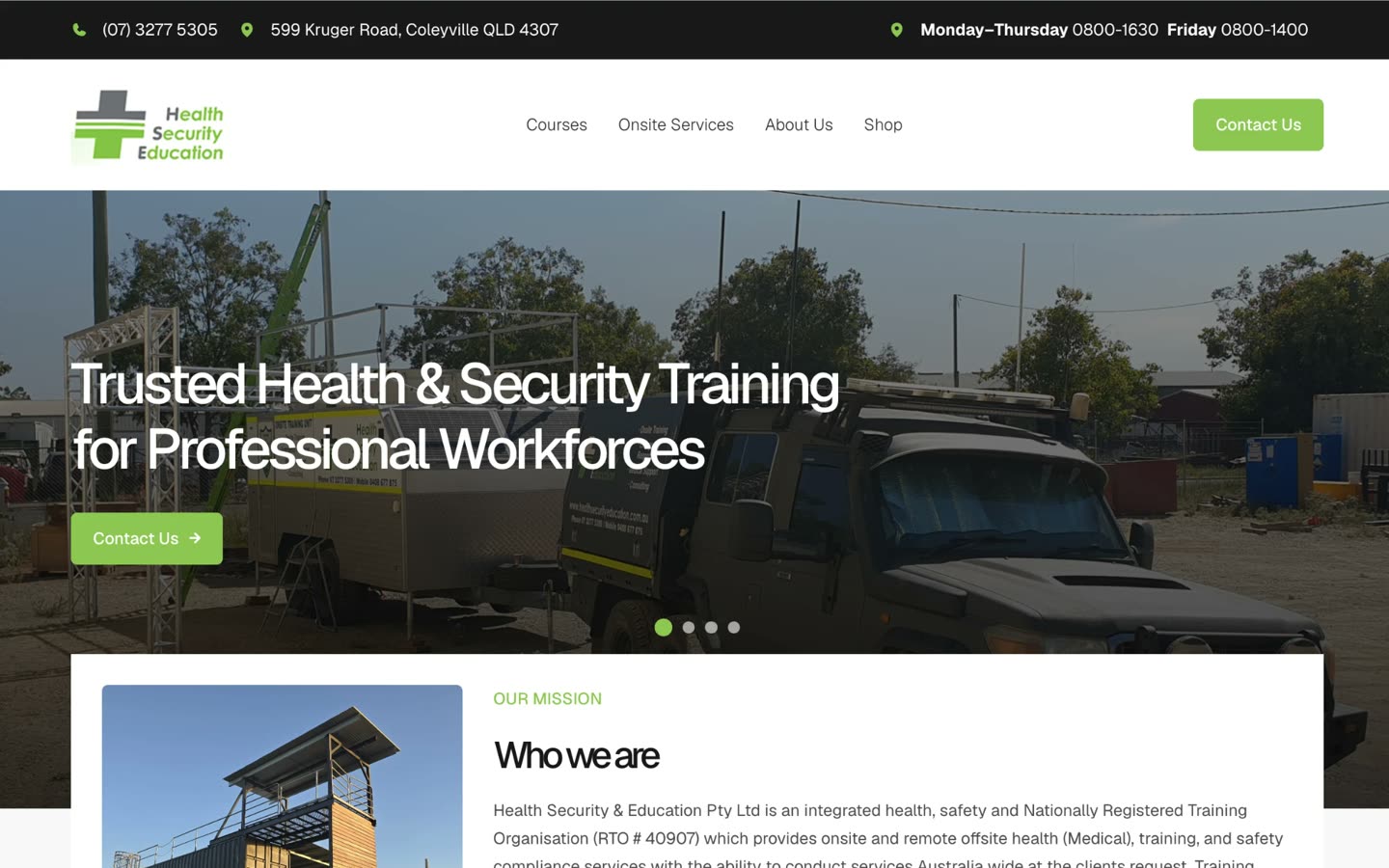 Health Security Education website